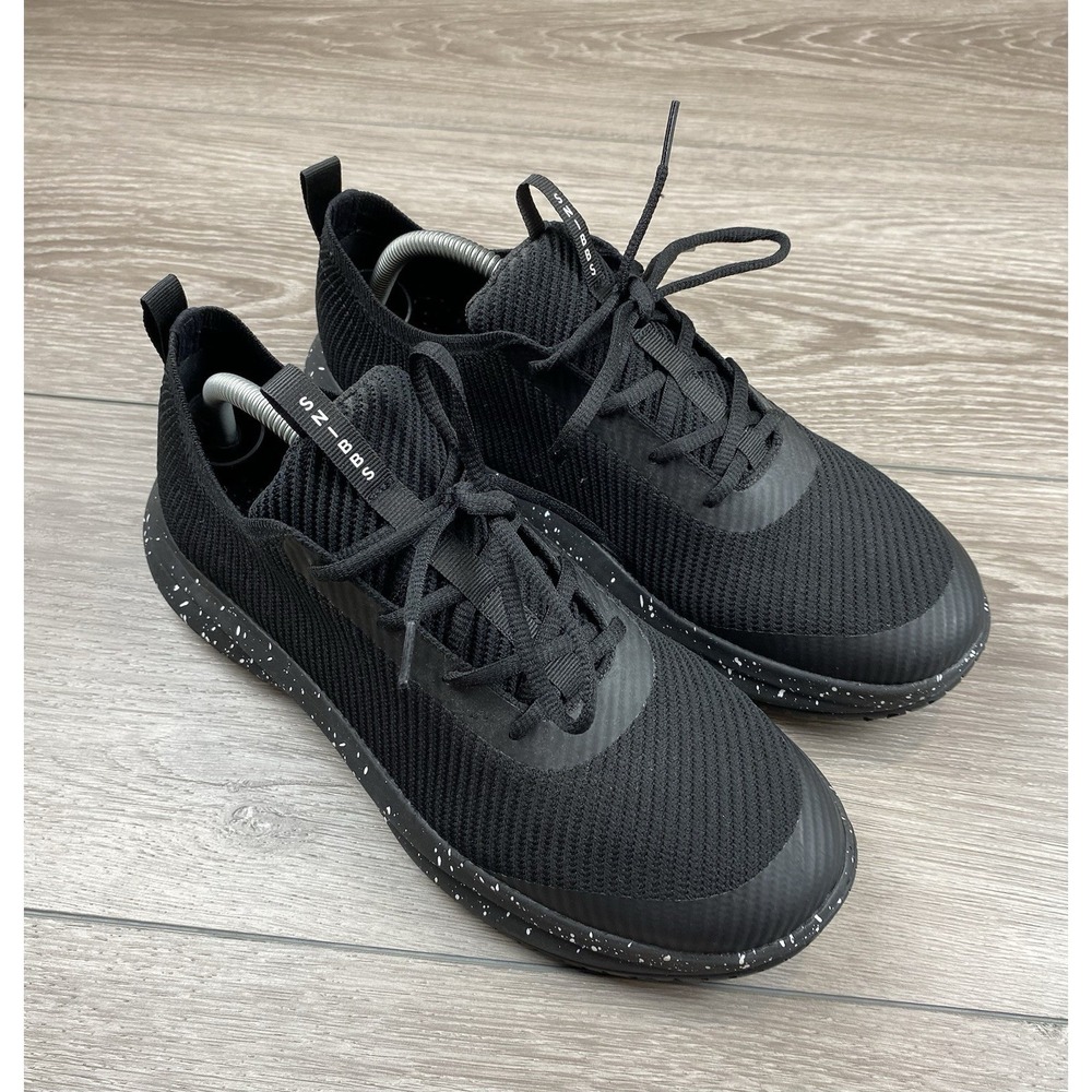 Snibbs Unisex Rovr Lace Up Speckle Sneakers Triple Black Men's 10.5 Women's 12